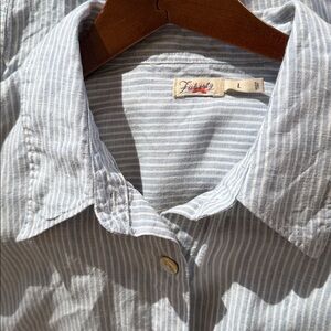 Faherty Blue Striped Maxi Dress